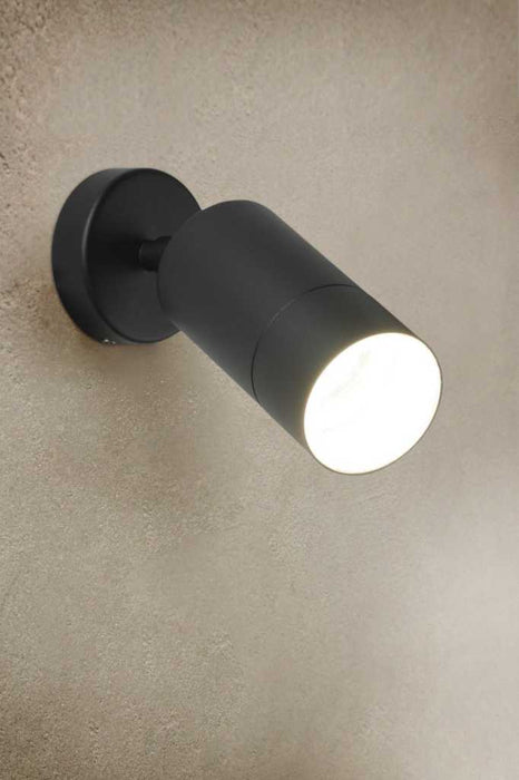 Naval LED Adjustable Wall Spotlight powder coated black
