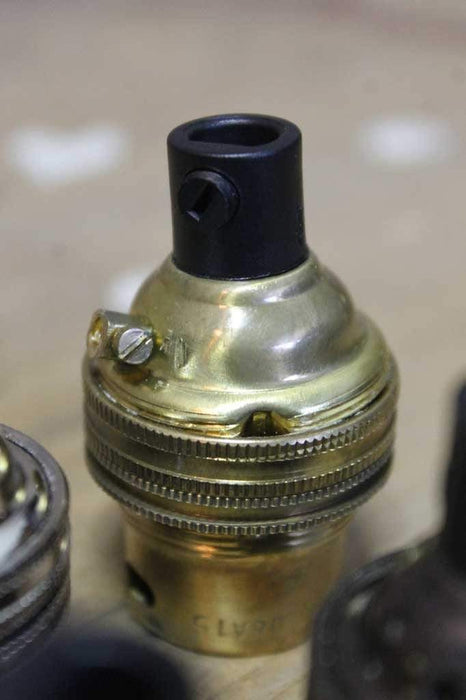 Old brass bayonet metal lampholder lightbulb fixtures