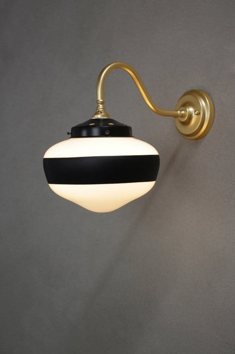 One stripe wall light with gold sconce