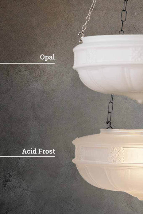 Opal-&-Acid-Frost Shades on Pendant Light