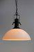 Opal glass pendant light with large shade