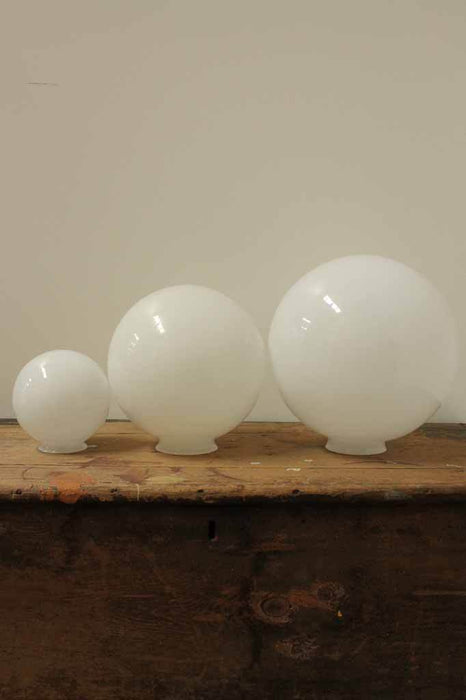 Opal glass ball shades. small med and large. opal glass ball lighting. buy lighting online. Australia