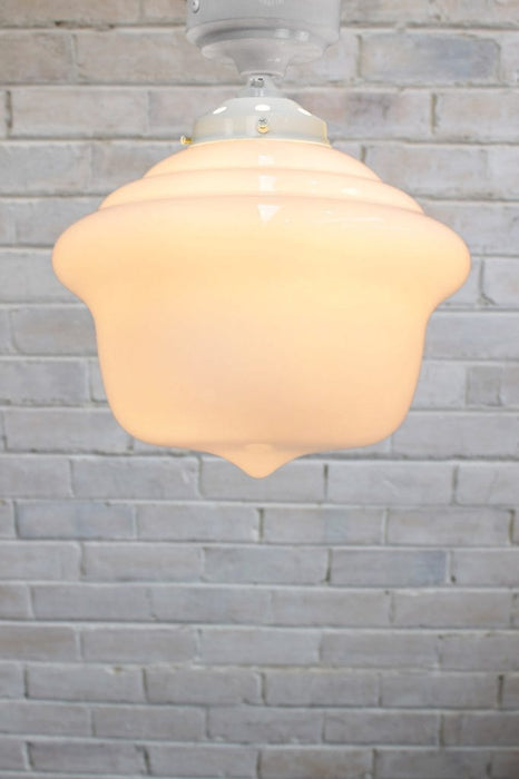 Schoolhouse ceiling light with white batten holder