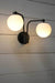 Two light glass wall light with opal shades