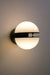 Opal polycarbonate wall light with black fittings