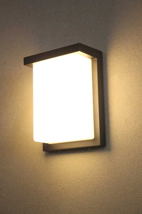 opal shade wall light with black frame