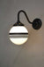 Small opal three stripe shade with black steel sconce