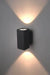 Outdoor cylinder up down square wall light in black