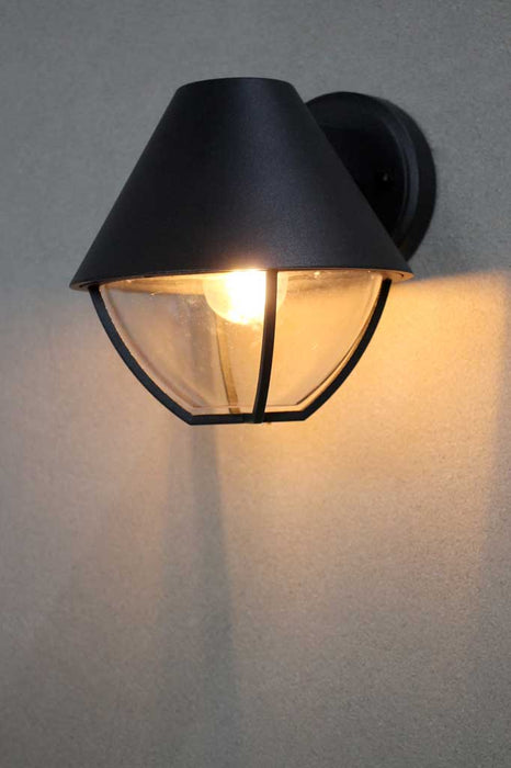 Outdoor wall light with cage frame