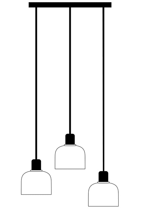 Black three light pendant