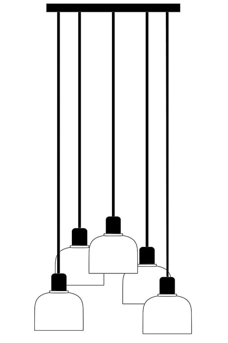 Black five light pendant