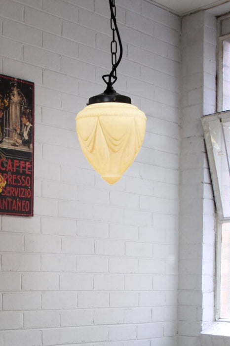 glass pendant light with black chain cord