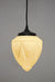 glass pendant light with black round cord