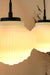 P494 odeon glass multi light three pendant multi light vintage art deco design home house retro closer up angle