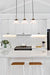 Come glass shade pendant on a linear pendant