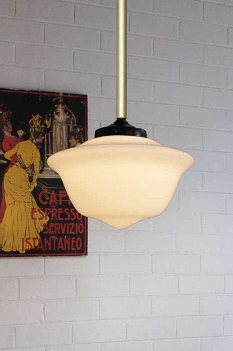 medium chelsea shade with a gold suspension pole