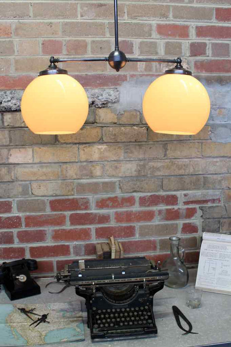2 light chandelier with medium shades
