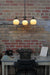 3 light chandelier with small opal shades