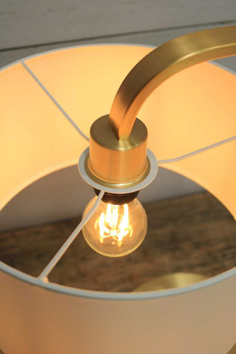 Park Lane Gold Table Lamp close up of bulb inside 