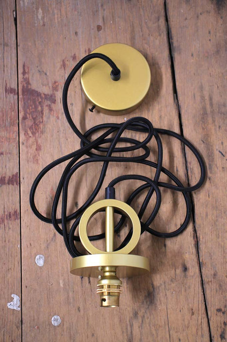 Pendant cord with gold brass fittings