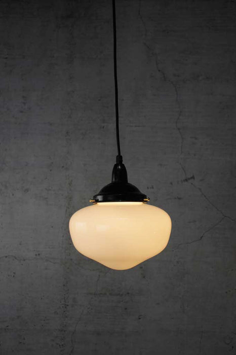 Pendant light with small opal shade