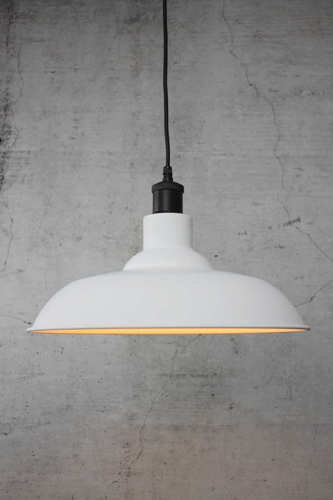 Pendant light with white shade