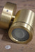 Polished brass LED spotlight lens view