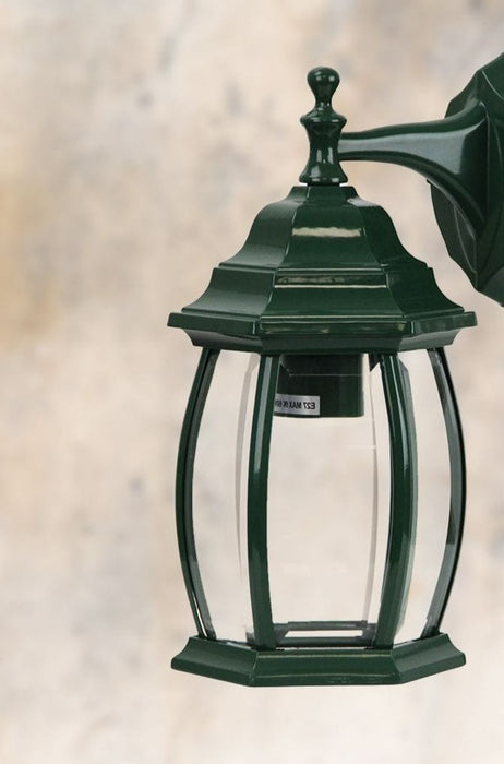 Outdoor wall light in green finish
