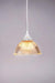Ribbed glass pendant with round white cord