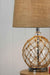 Rope Covered Glass Table Lamp