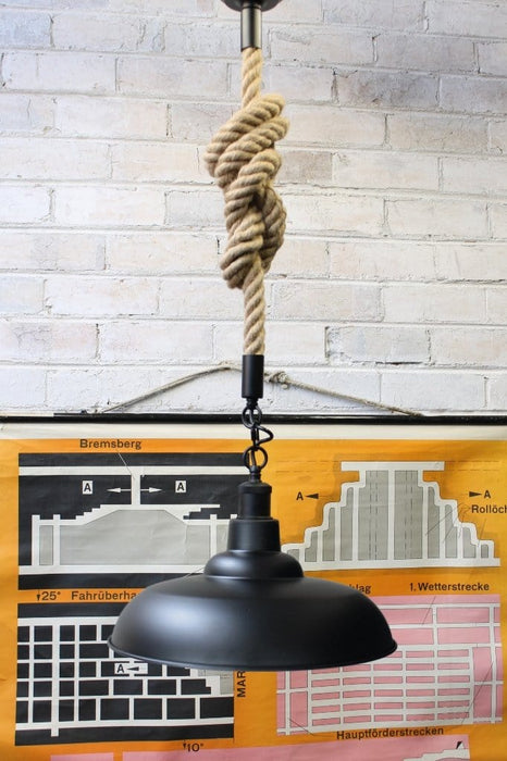 Black bullpit rope pendantlight
