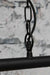Rope swing pendant light. with black chain and cloth cord. matt black metal fittings