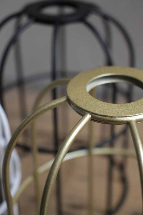 Round Cage Shade - Small gold brass