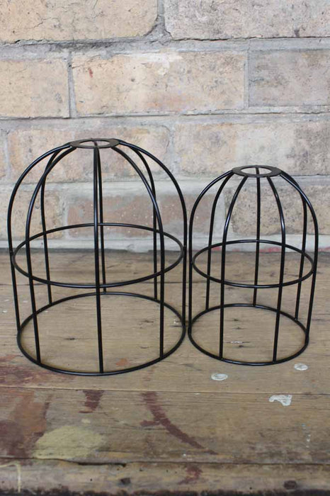 Large and small cage shades in black finish