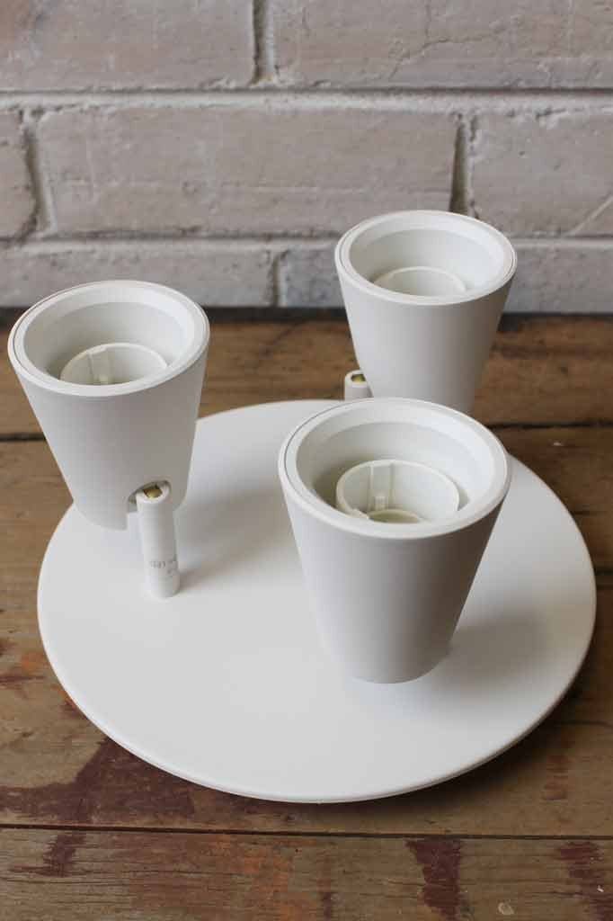 Scandi triple light flush mount takes three gu10 led bulbs