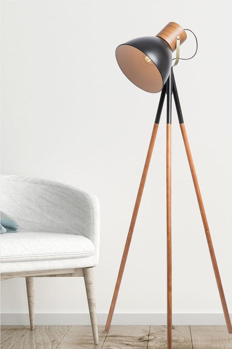 Scandinavian influenced design. tripod floor lamp