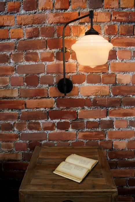 Chicago Schoolhouse Wall Lamp with Wall Plug