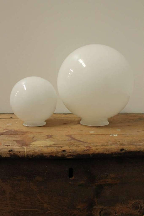 Opal glass ball shade in two sizes