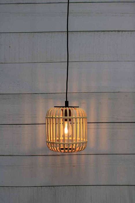 Small cane pedant light with bulb on