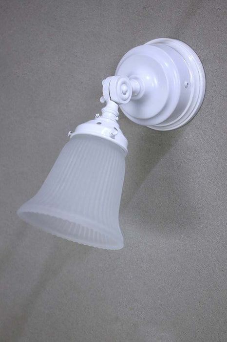 Small opal wall light with white batten holder