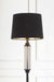 Smoked glass floor lamp with black shade