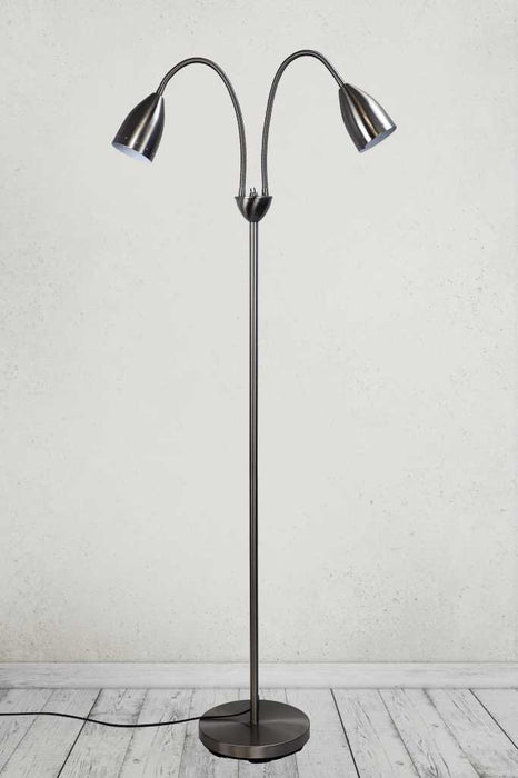 Stan Floor Lamp in the brushed chrome finish