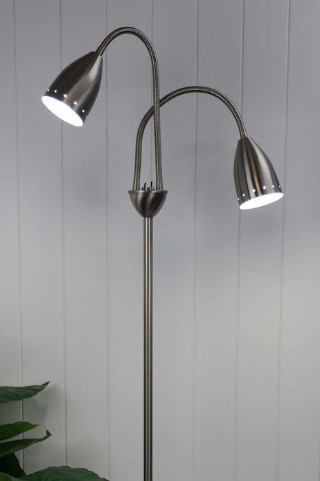 Stan Floor Lamp in the brushed chrome finish