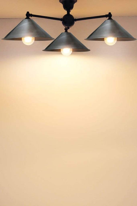 Steel ceiling light with brass fixture