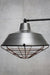 Steel pendant light with black cage guard