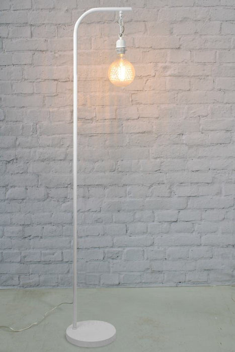 Suspended floor lamp in white finish