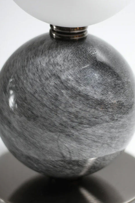 Close-up of pewter infused bottom orb.