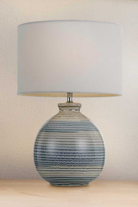 Table lamp with blue base