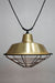 Bright brass pendant light with cage guard
