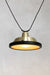 Bright brass pendant light with flat frosted glass cover